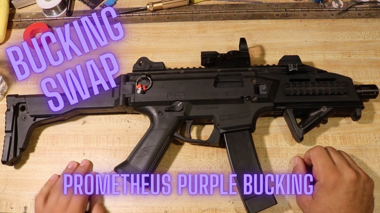 Bucking swap and charging handle mod for ASG evo