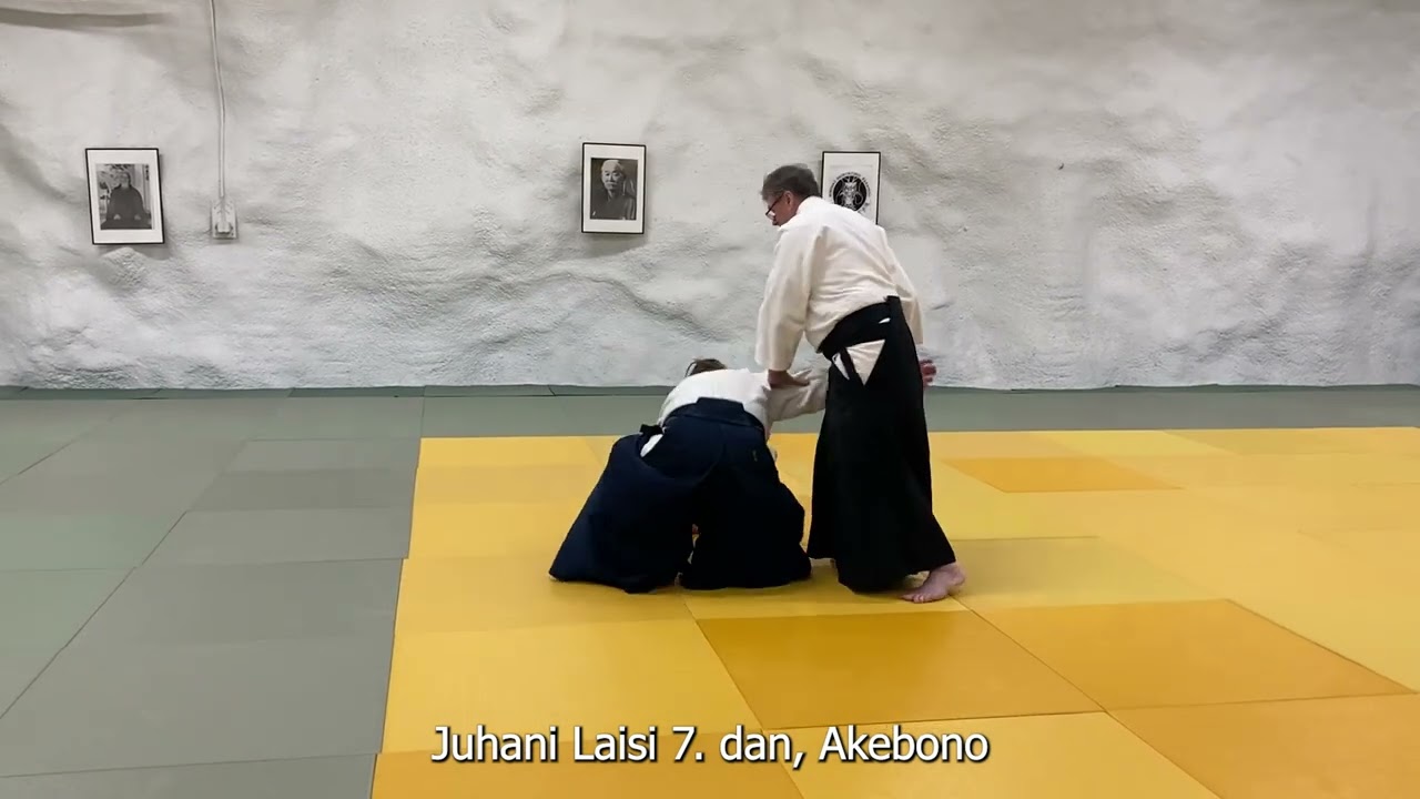 Akido yli rajojen 2026. Juhani Laisi 7. dan, Akebono. Kuvaus Ben Kamras.Aikido without borders.