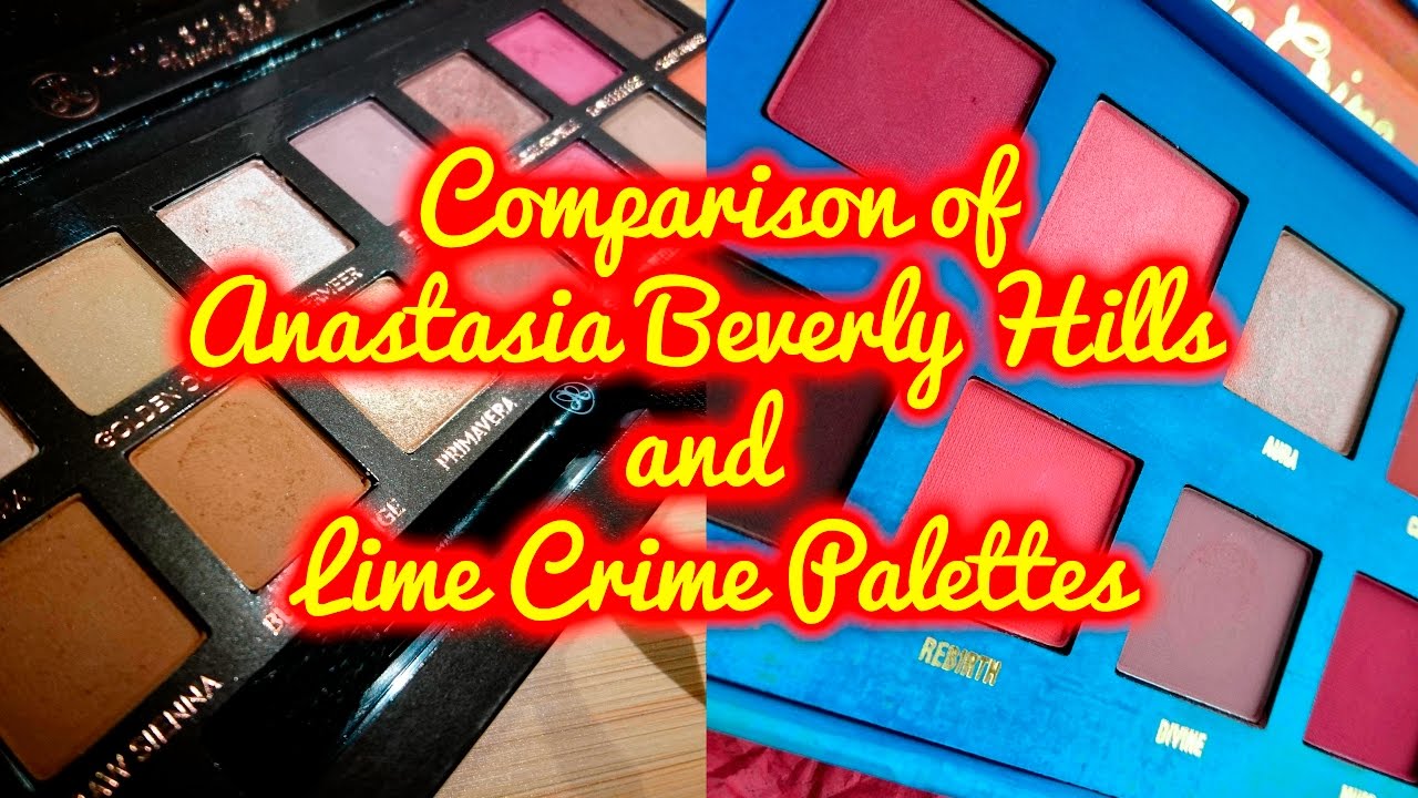 Palettes Comparison | ABH Modern Renaissance | Lime Crime Venus 1