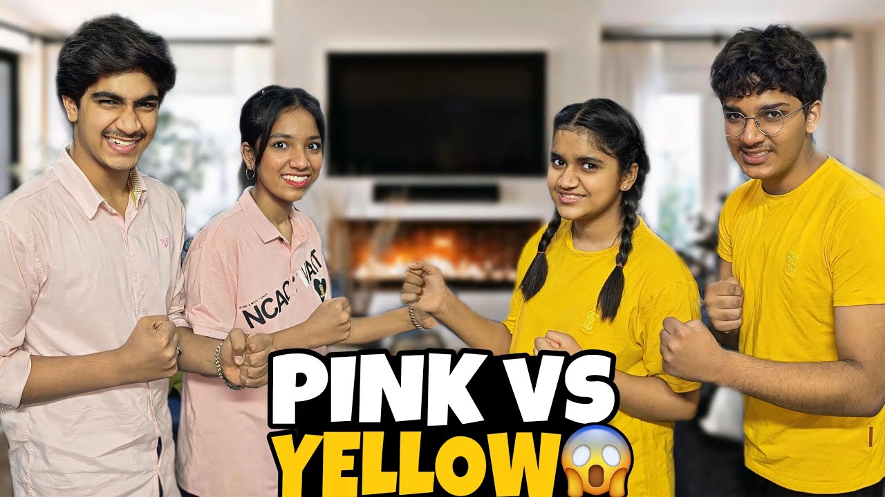 YELLOW vs PINK CHALLENGE // VERY EXCITED AND FUN VLOG