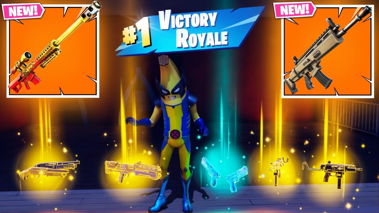 PEELVERINE vs ALL MYTHIC WEAPONS ( FORTNITE CHAPTER 7 SEASON 1)
