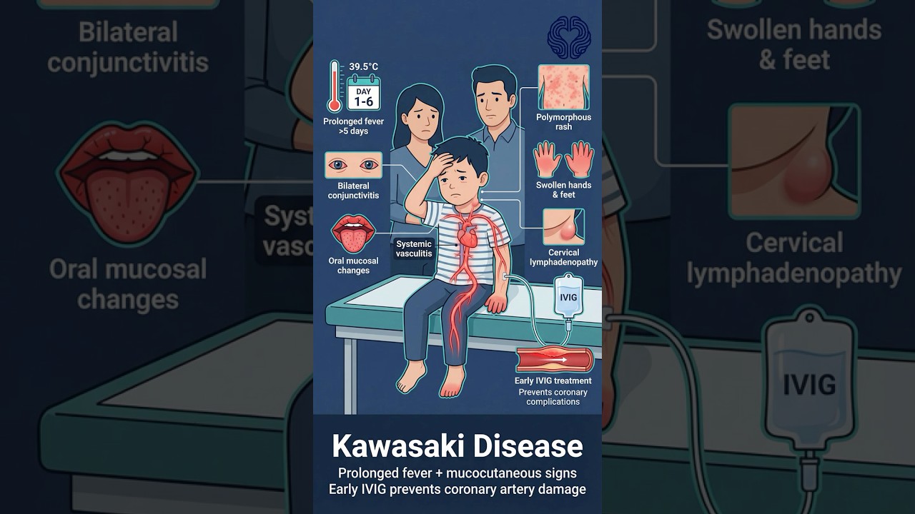Red Eyes, Rash, Strawberry Tongue &mdash; Kawasaki Disease Explained #pediatrics  #cardiology