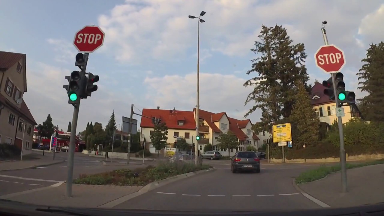 Autofahrt durch Weilheim an der Teck