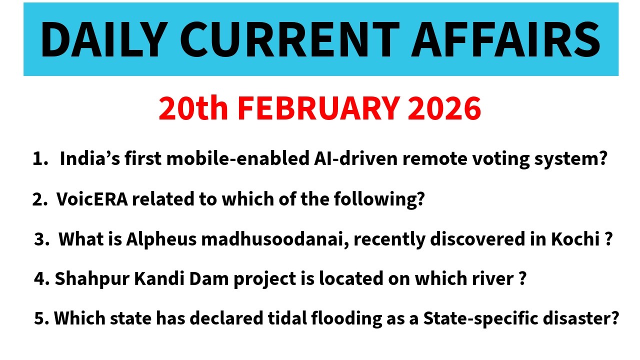 20 February 2026 | Daily Current Affairs | Current Affairs Today | Current News |#gk #currentaffairs