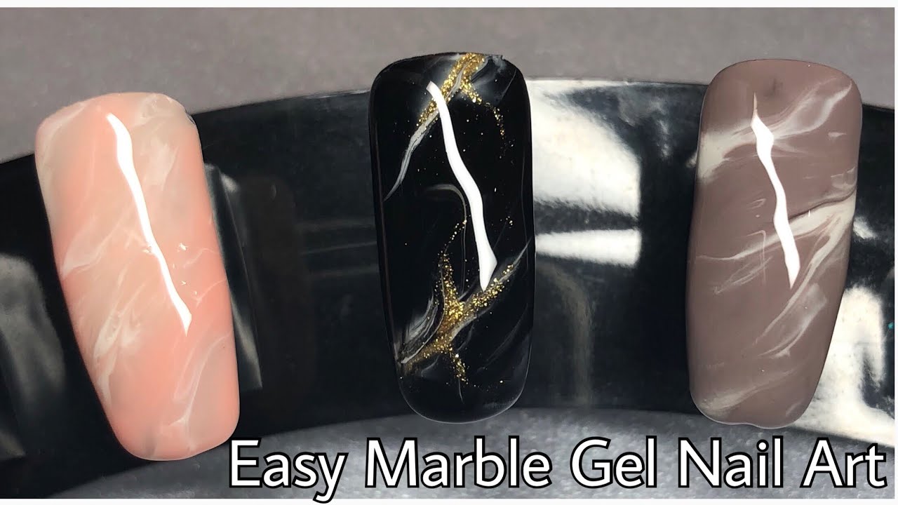 EASY MARBLE GEL NAIL ART | Rose Quartz | Mineral Stone | no sharpies!
