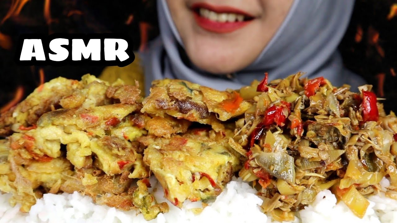 ASMR TEMPE PENYET TELOR DADAR VIRAL DI TIKTOK + TUMIS JANTUNG PISANG || ASMR INDONESIA||EATING SOUND