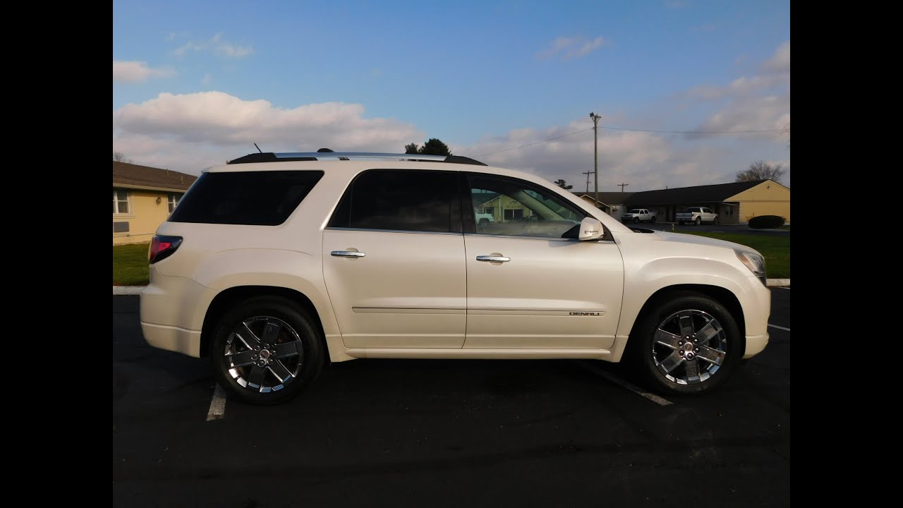 2013 GMC Acadia Denali - One Owner and Only 65,000 Miles! Dealer Service History, DVD, White Diamond