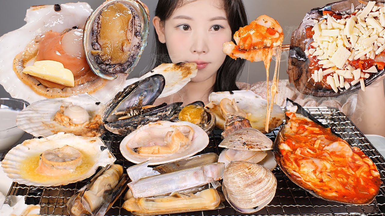 생크림에 찍먹🤍 방구석 조개구이 먹방 Grilled Clams [eating show] mukbang korean food