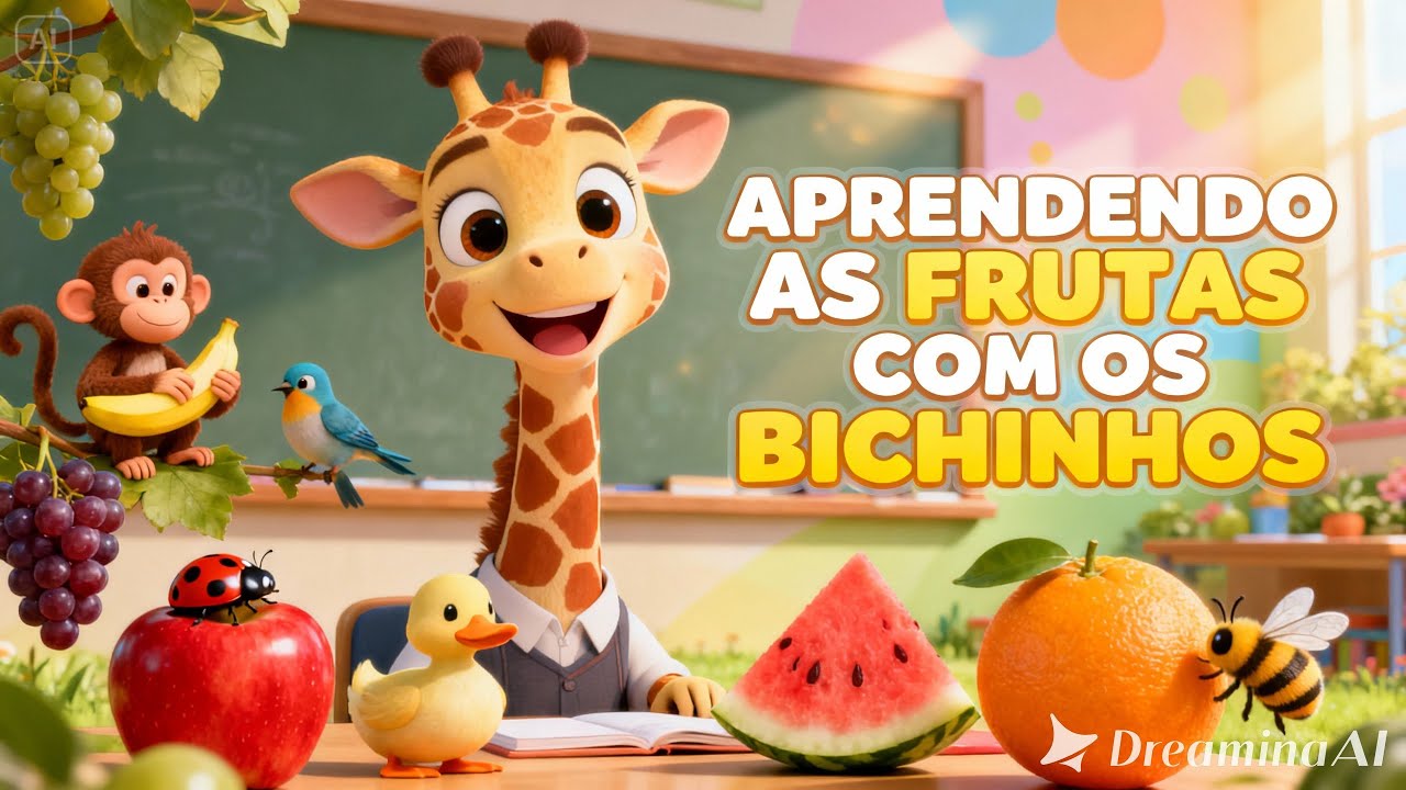 Frutas com os Bichinhos 🦒 | Aprenda Brincando – Educação Infantil