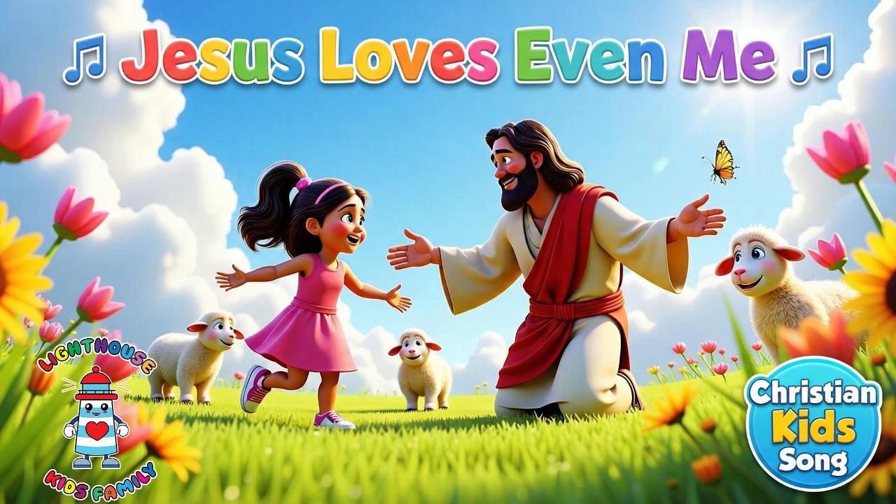 Jesus Loves Even Me (John 3:16) | Kids Christian Song with Moving Lyrics | Lighthouse Kids Family