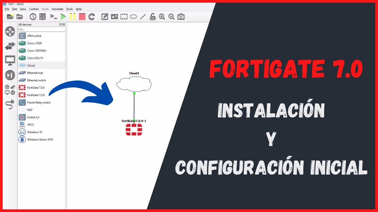✅ CÓMO INSTALAR Y CONFIGURAR FORTIGATE 7.0 GNS3 - GUÍA COMPLETA