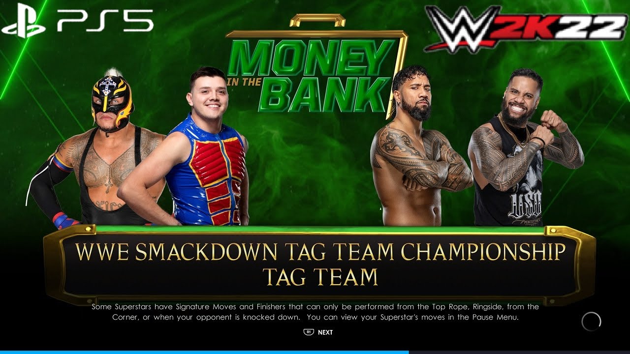 WWE 2K22 MYSTERIOS против USOS — командный матч за титул чемпиона SMACKDOWN: WWE ДЕНЬГИ В БАНКЕ 2021