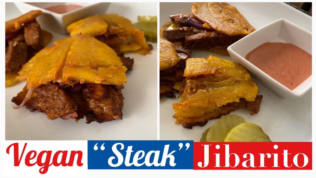 Delicious Vegan Steak Jibarito Sandwich || Vegan Puerto Rican Food || Vegan Plantain Sandwich YUMMY!