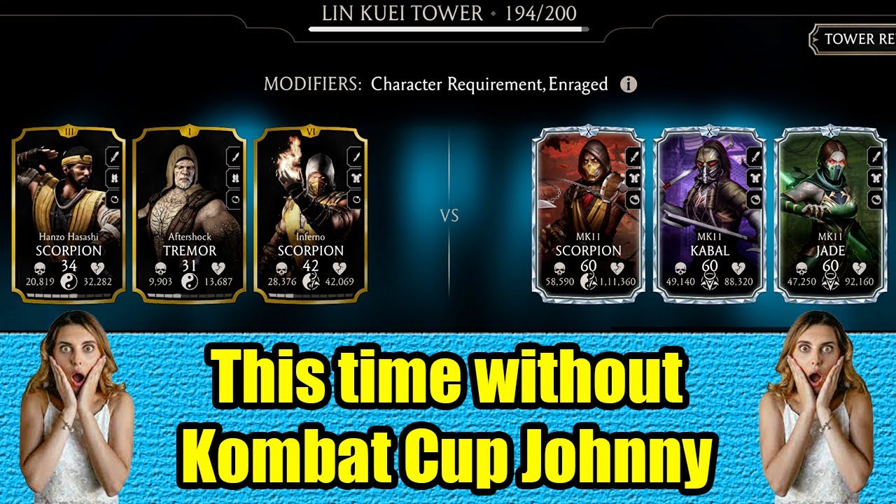Lin kuei Tower 194 Without Kombat Cup Johnny | SteveFox | MK Mobile