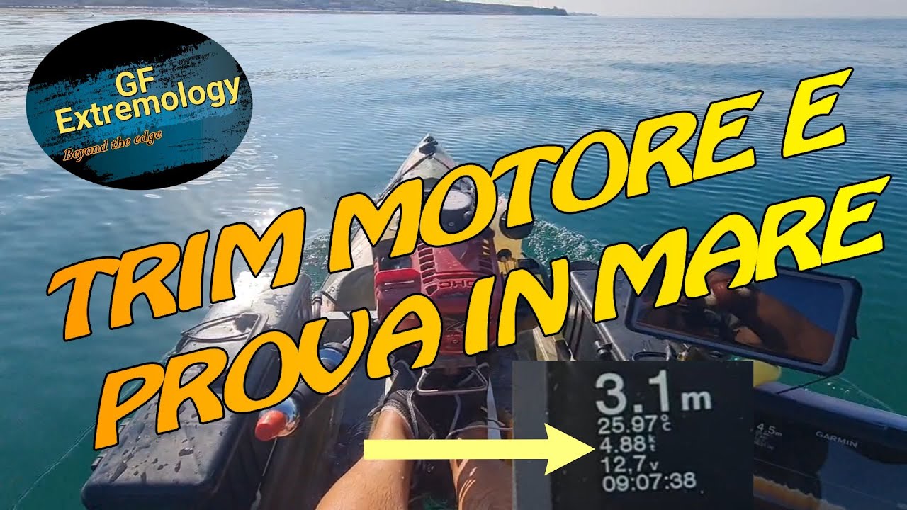 KAYAK FISHING  PROVA VELOCITA' IN MARE E TRIM MOTORE per GALAXY ALBORAN FX - sarà il setup corretto?