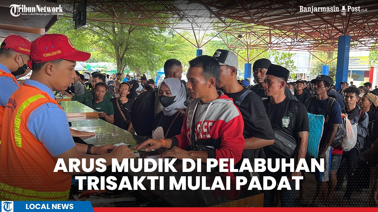Arus Mudik di Pelabuhan Trisakti Banjarmasin Mulai Padat, Antrean Pemudik Mengular di Loket Tiket