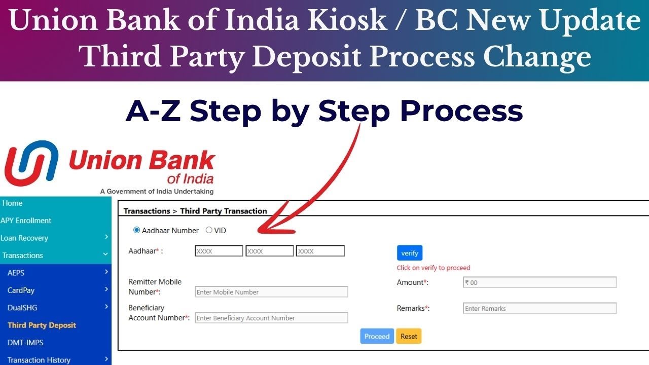 Union Bank Third Party Deposit New Updates | All Union Bank Kiosk New Transaction Related Update