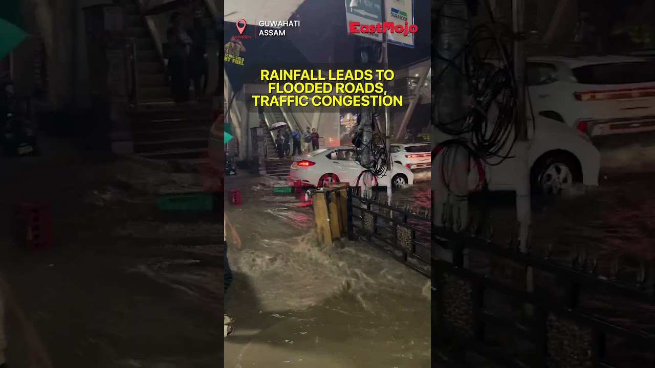 Heavy rain disrupts traffic, floods key areas in Guwahati #guwahatiflood #flood #guwahati #floods