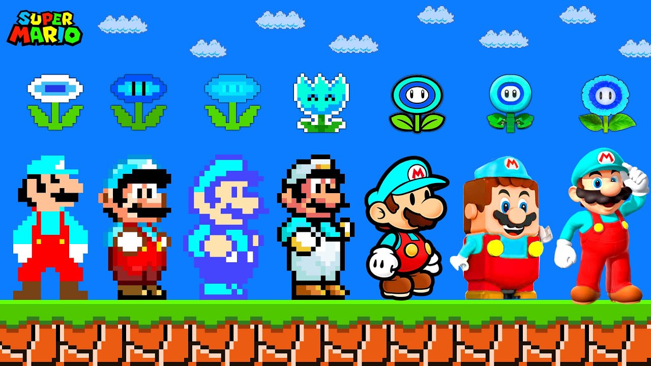 Super Mario Bros., But What If Mario Had a ICE Flower in All Styles?