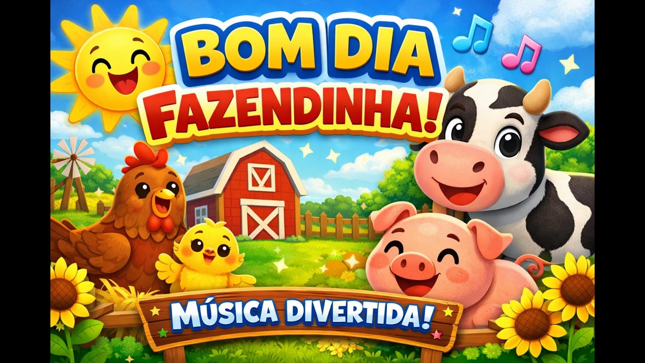 🌞🐄 Bom Dia, Fazendinha! | Música Infantil Animada com Animais da Fazenda 🐷🐔🎶
