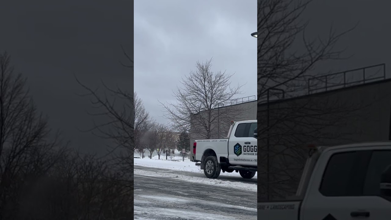 2023 Ford F350 with 2023 Boss 8&rsquo;-2&rdquo; DXT V-Plow with wing extensions. Pushing snow in Chanhassen, MN.