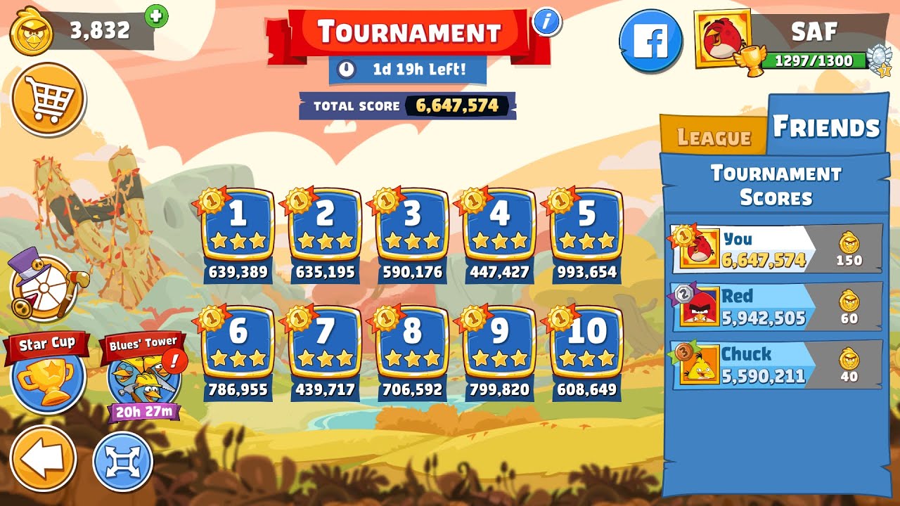 Angry Birds Friends. Tournament (10.10.2024). All levels 3 stars. Passage from Sergey Fetisov