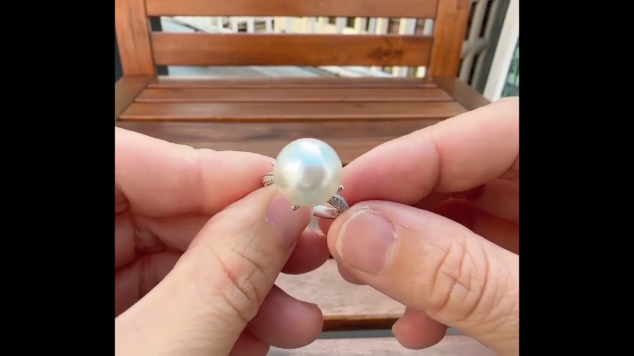 18k金鑽石南洋珍珠戒指