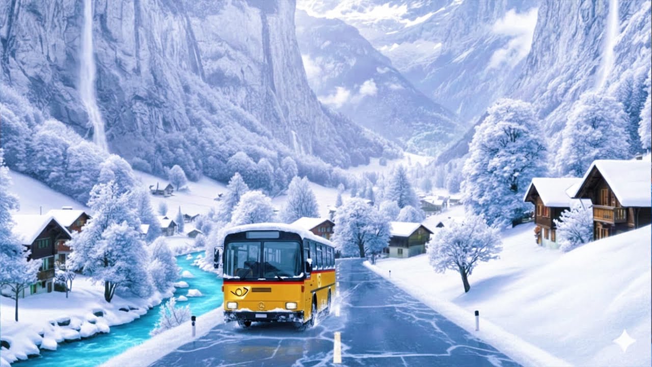 ❄️ Winter Wonderland Drive – Magical Swiss Alps in 4K 🚗✨