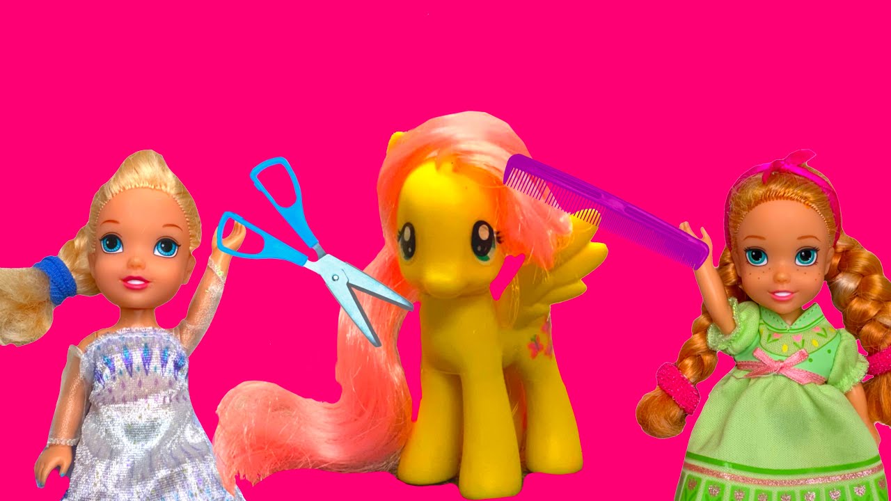 Elsa and Anna toddlers get new hairstyles for the ponies - part 5