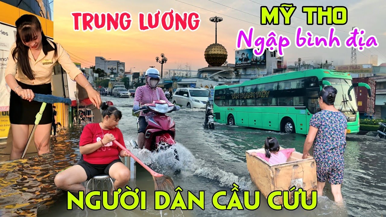 NGẬP BÌNH ĐỊA Trung Lương Tiền Giang - Người dân Mỹ Tho cầu cứu 2024