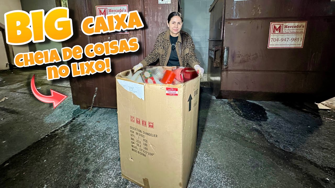 Big caixa cheia de coisas no lixo dos Estados Unidos!🇺🇸