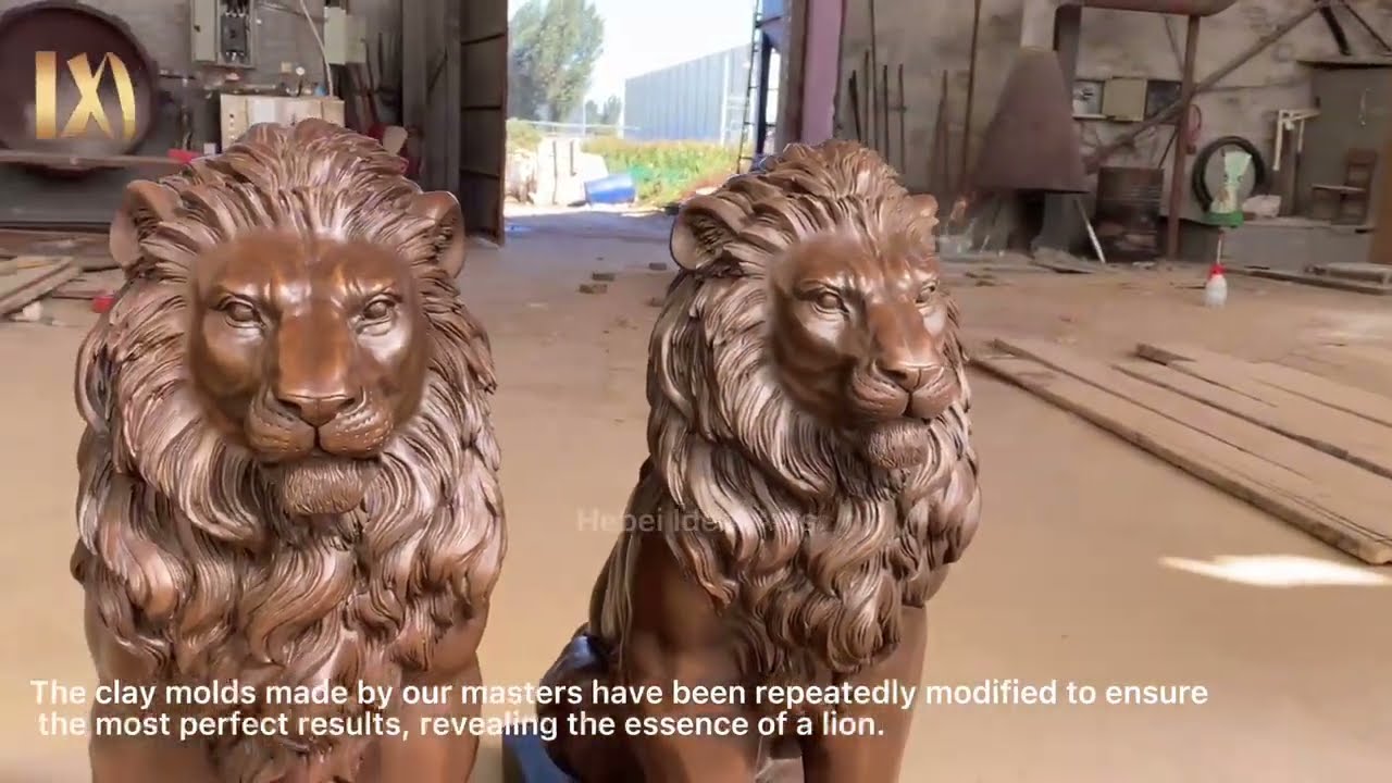 Ideal Arts modern outdoor metal garden Bronze animal Lion sculptures Bronze Lion Statue