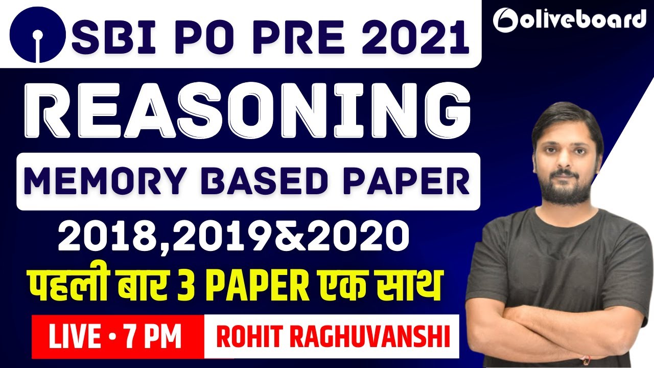 SBI PO Reasoning 2021 | SBI PO Pre Reasoning Memory Based Paper 2018, 2019 & 2020 @OliveboardApp