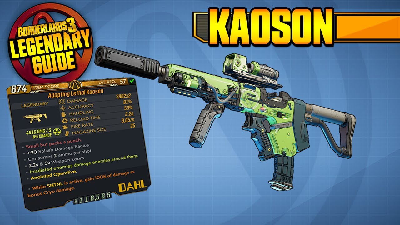 KAOSON - Legendary Weapons Guide!!! | Mayhem 2.0 [Borderlands 3]