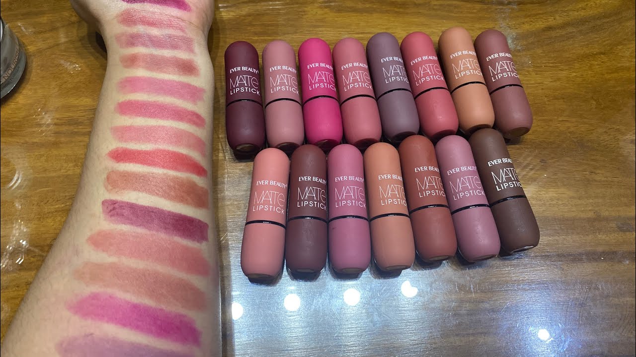 Ever Beauty matte lipstick review with swatches
