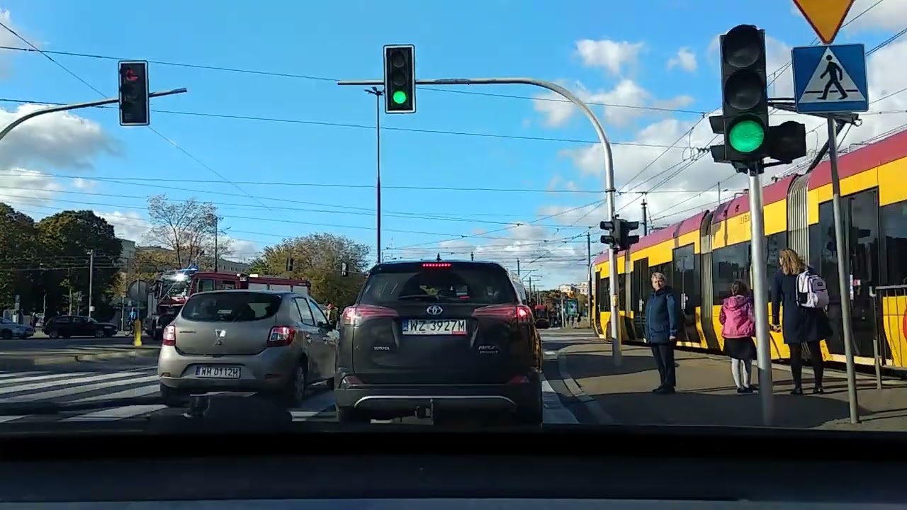 Chill drive through Afternoon Warsaw - ride from City Centre to Żoliborz