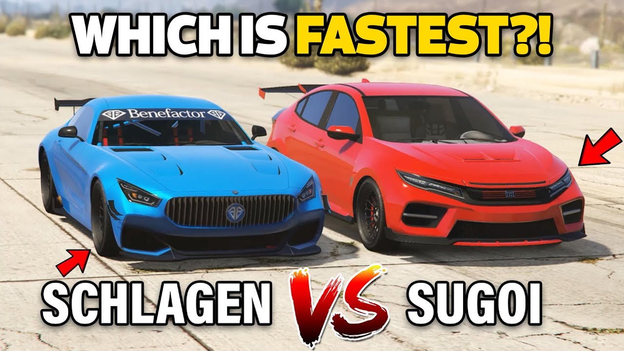 GTA 5 ONLINE - SUGOI VS SCHLAGEN GT (WHICH IS FASTEST?)