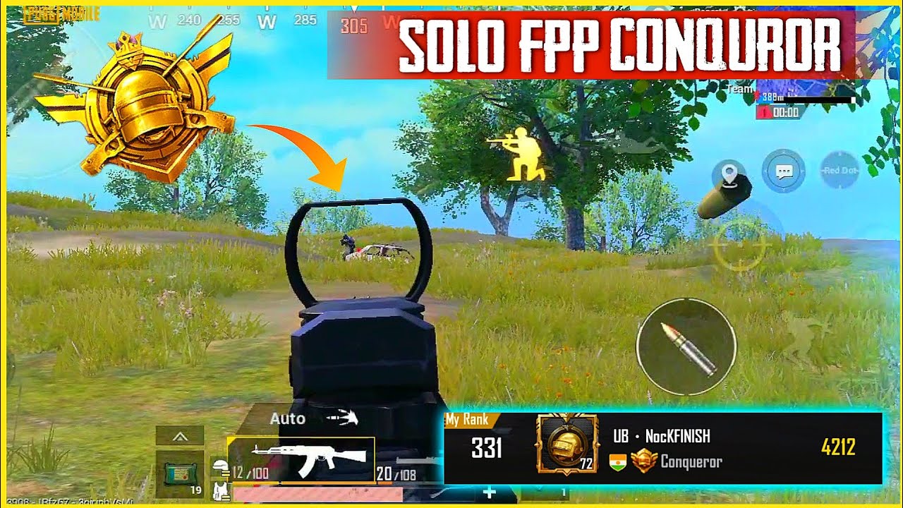 Solo Fpp Conquror Gameplay #400 Rank | Season 14 Rank push Gameplay | NocKFINISH