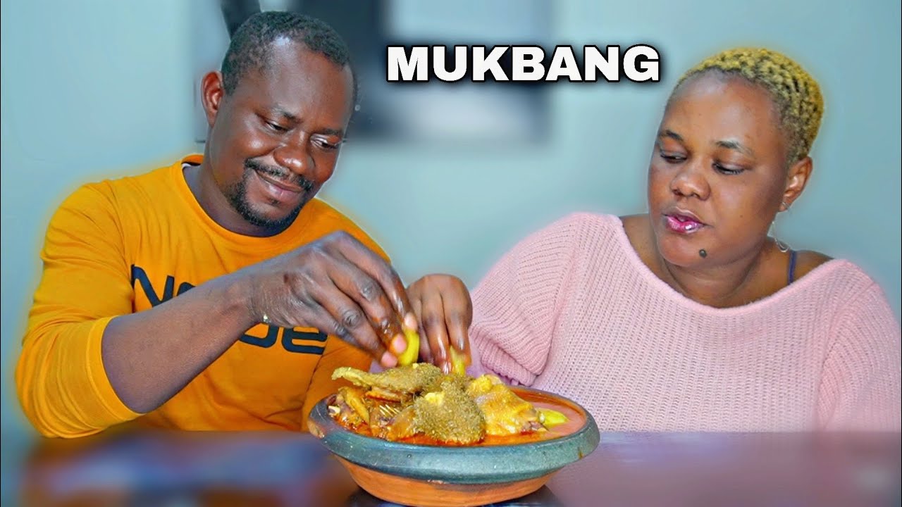 EAT WITH US | AFRICAN FOOD MUKBANG | FUFU WITH PEANUT SOUP MUKBANG