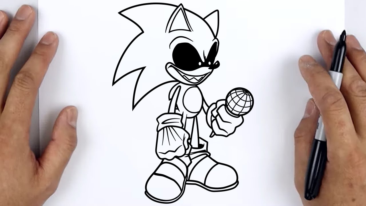 HOW TO DRAW SONIC EXE (Zero Version - Remake) | Friday Night Funkin (FNF) - Easy Drawing