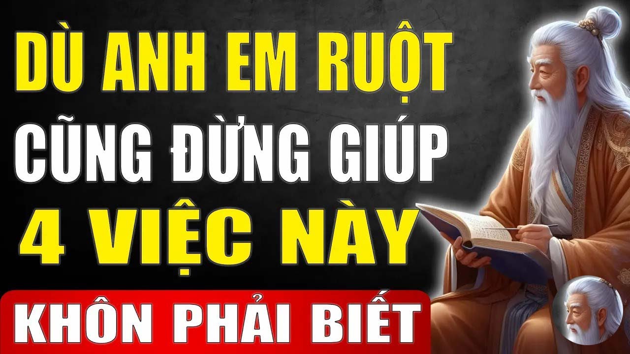 Cổ Nhân Dạy   Dù Anh Em Ruột Cũng Đừng Giúp 4 Việc Này Dù Chỉ 1 Lần