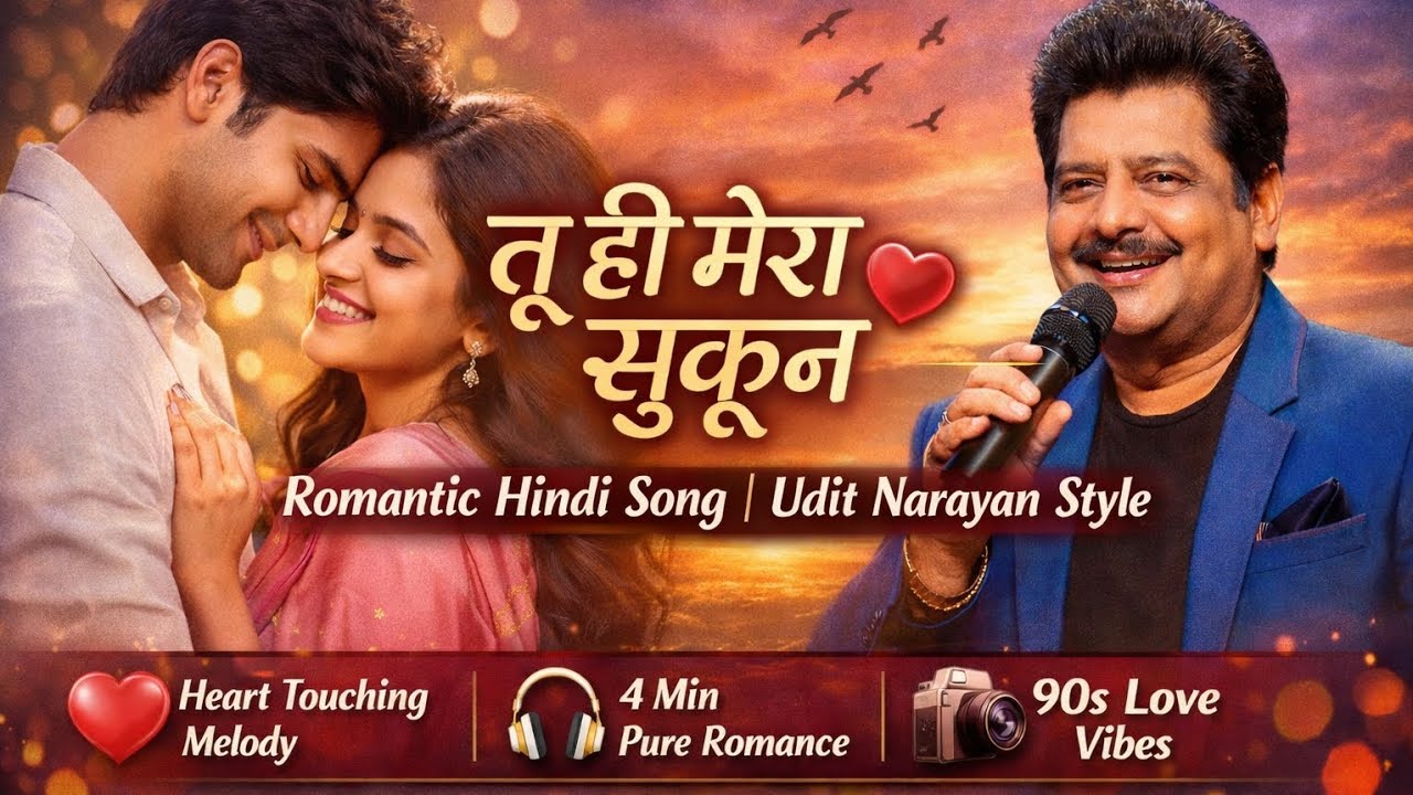 तू ही मेरा सुकून ❤️ | Romantic Hindi Song | Udit Narayan Style Melody