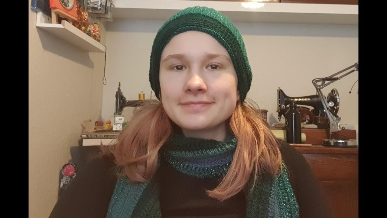 Crocheting a hat and scarf