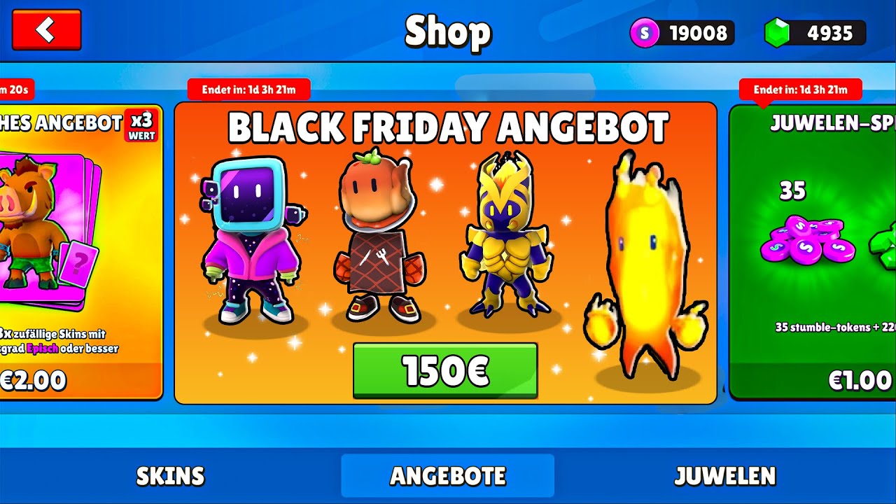 7 SKINS FÜR 150€ ANGEBOT GEKAUFT in Stumble Guys