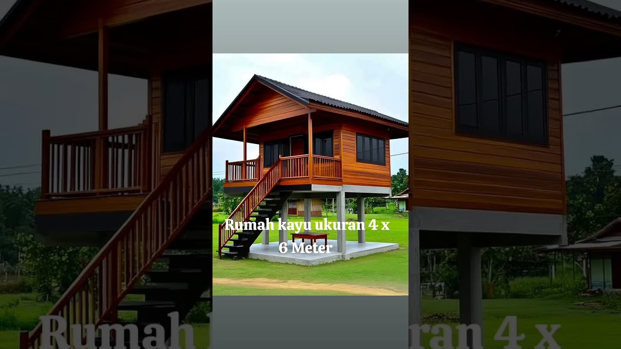 Rumah kayu minimalis ukuran 4x6m