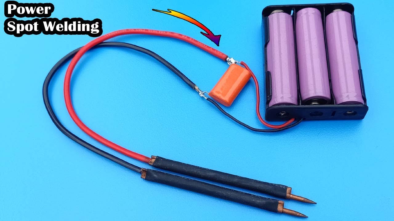 DIY SPOT Welding Machine Homemade Simple /how to make high power spot welding machine with BATTERY
