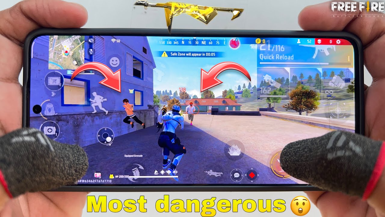 1 vs 4 free fire gameplay with handcam in poco x6 pro gaming phone