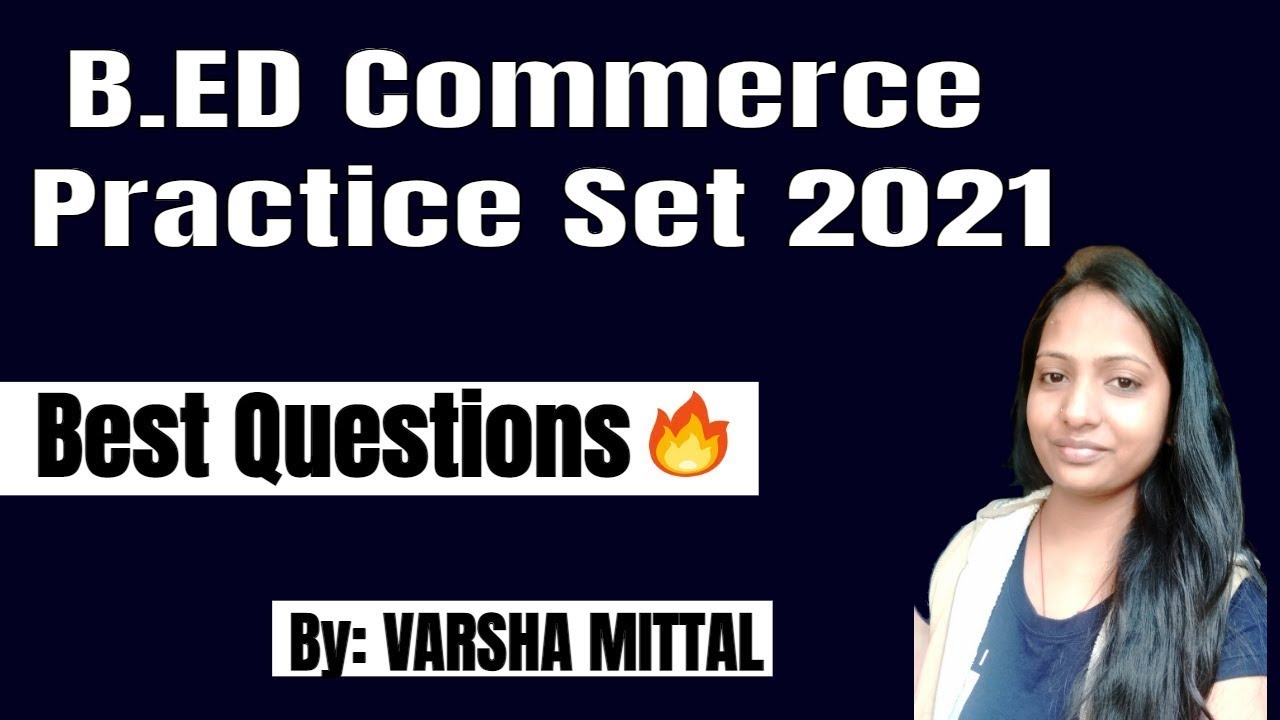 B.ED Entrance Commerce Paper in English || B.ED Entrance Exam 2021 Commerce Paper in English