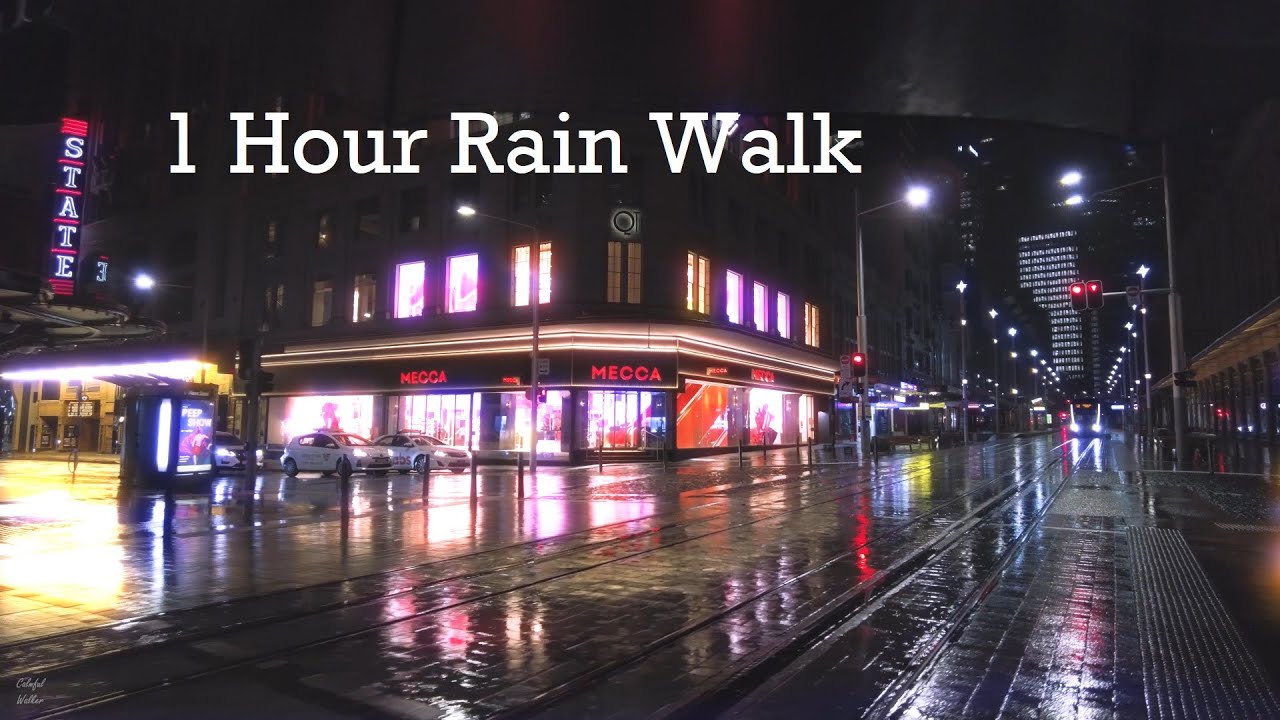Sydney Central Business District at 2am in the Rain | 4K ASMR Australia | 1 Hour Walk