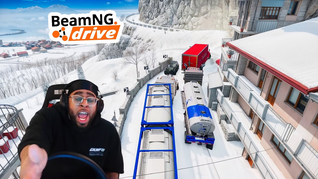 Driving HUGE trucks through TINY SNOWY Italian roads lmaooo
